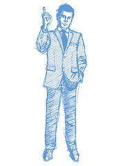 Image showing Sketch male in suit