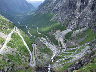 Image showing Trollstigen - tortuous mountain road