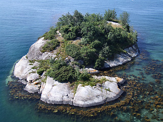 Image showing Beautiful lonely rock island