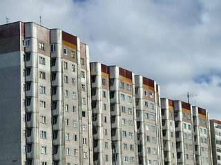 Image showing Old residential communistic skyscrapers