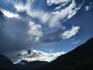 Image showing Beautiful clouds on the blue sky