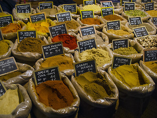 Image showing various spices in the market 