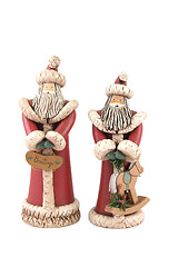 Image showing Two Santa figures isolated