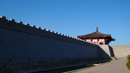 Image showing Ancient city wall of Xian China