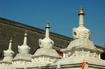 Image showing White towers in a Tibetan lamasery