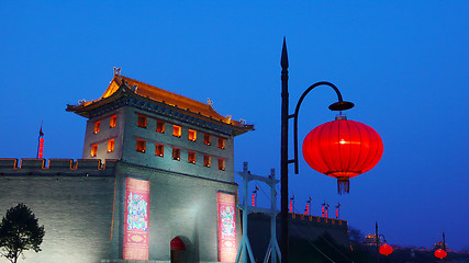 Image showing Ancient city wall of Xian China