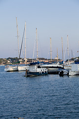 Image showing fishing boat in summer outside in sea at harbour