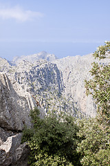 Image showing beautiful landscape panorama with mountain and mediterranean sea