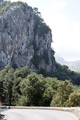 Image showing beautiful landscape panorama with mountain and mediterranean sea