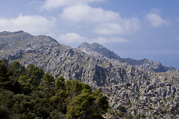 Image showing beautiful landscape panorama with mountain and mediterranean sea