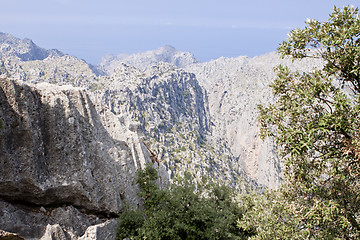 Image showing beautiful landscape panorama with mountain and mediterranean sea