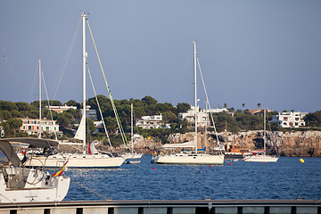 Image showing fishing boat in summer outside in sea at harbour