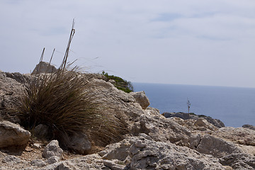 Image showing beautiful landscape panorama with mountain and mediterranean sea