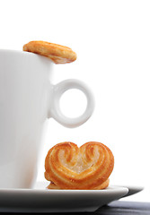 Image showing Coffee and Biscuits