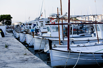 Image showing fishing boat in summer outside in sea at harbour