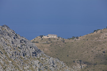 Image showing beautiful landscape panorama with mountain and mediterranean sea