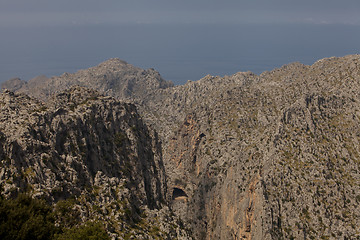 Image showing beautiful landscape panorama with mountain and mediterranean sea