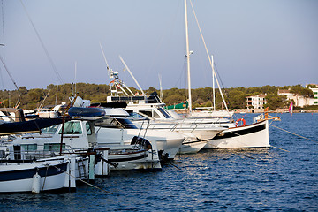 Image showing fishing boat in summer outside in sea at harbour