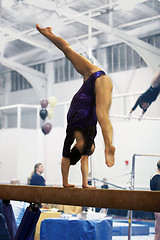 Image showing Gymnast on beam