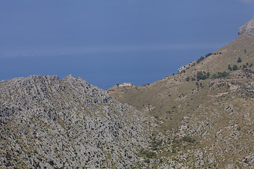 Image showing beautiful landscape panorama with mountain and mediterranean sea