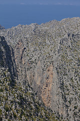 Image showing beautiful landscape panorama with mountain and mediterranean sea