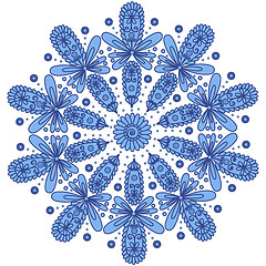 Image showing Blue ornamental round lace