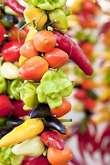 Image showing collection of different colorful pepper on market