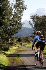 Image showing Man riding his bike