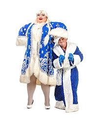 Image showing Travesty Actors Genre Depict Santa Claus and Snow Maiden