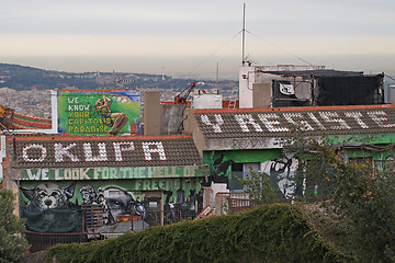 Image showing Barcelona april 2012 anti capitalist graffitis