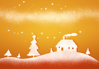 Image showing orange christmas background