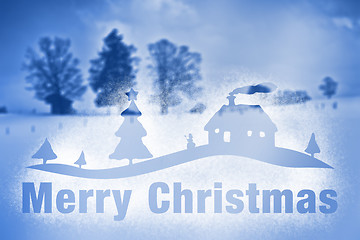 Image showing winter scenery snow spray Merry Christmas