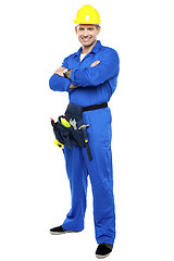 Image showing Portrait of confident smart construction worker