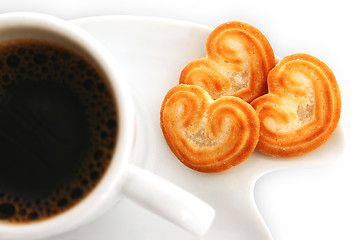 Image showing Coffee and Biscuits