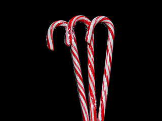 Image showing Three Candy Canes