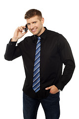 Image showing Cheerful businessperson communicating