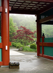 Image showing Entrance to the Japanese garden in Tokyo