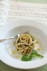 Image showing Pesto Spaghetti