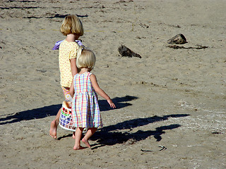 Image showing Blond Girls On The Beach