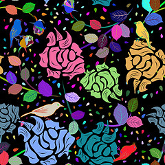 Image showing Seamless multicolor floral pattern