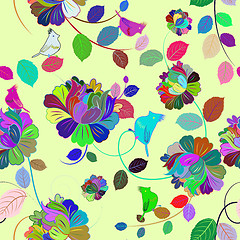 Image showing Seamless multicolor floral pattern