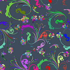 Image showing Seamless multicolor floral pattern