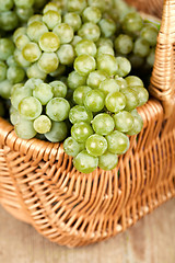 Image showing basket with fresh green grapes