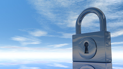 Image showing padlock under blue sky