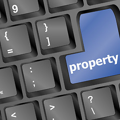 Image showing Computer keyboard with property word - business concept