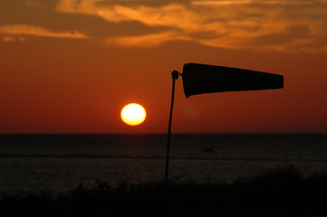Image showing sunset at seaside