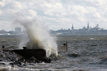Image showing Storm on sea