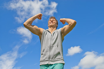 Image showing Energetic and happy young man 