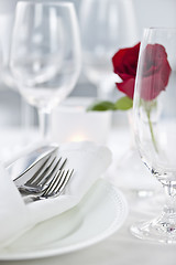 Image showing Romantic dinner setting