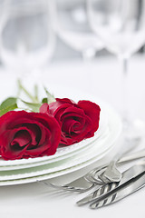 Image showing Romantic dinner setting